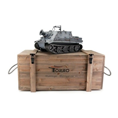 TORRO tank PRO 1/16 RC Sturmtiger šedá kamufláž - BB Airsoft - kouř z hlavně