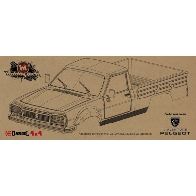 Čirá karoserie PEUGEOT 504 včetně příslušenství, licencovaná