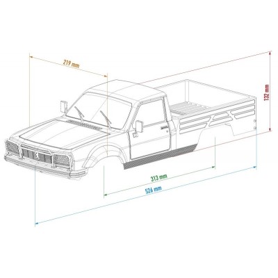 Čirá karoserie PEUGEOT 504 včetně příslušenství, licencovaná