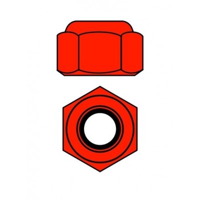 Hliníkové Nylon STOPmatky M4 - červené - 10 ks.