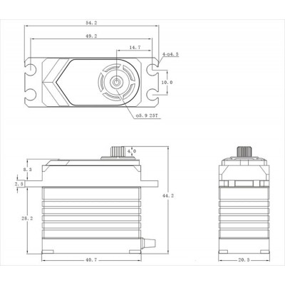 T75 HiVOLT BRUSHLESS Digital servo (70 kg-0,12s/60°)