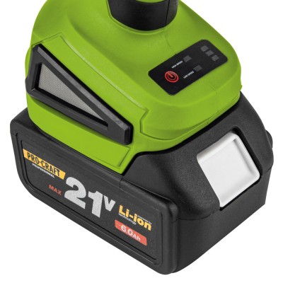 Aku bruska úhl.125mm PROCRAFT 2ks aku 21V/4,0Ah PWA216