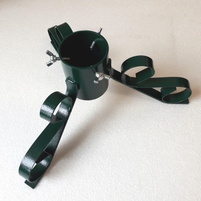 Stojánek vánoční 3 nožky zelený kovový otvor 64mm