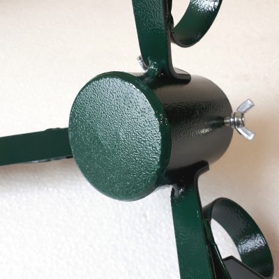 Stojánek vánoční 3 nožky zelený kovový otvor 64mm