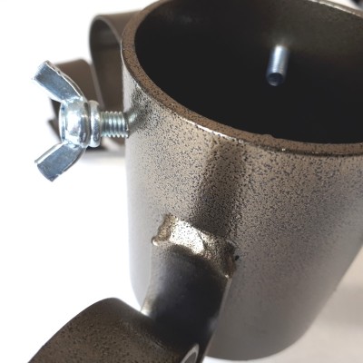 Stojánek vánoční 3 nožky zlatý kovový otvor 64mm