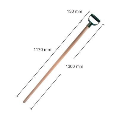 Násada na hrablo dřevo + PVC D-ručka 170cm DiMartino