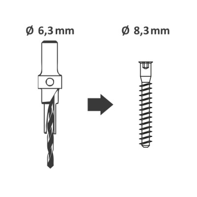 Vrták na konfirmáty 6,3mm se záhlub. MAGG