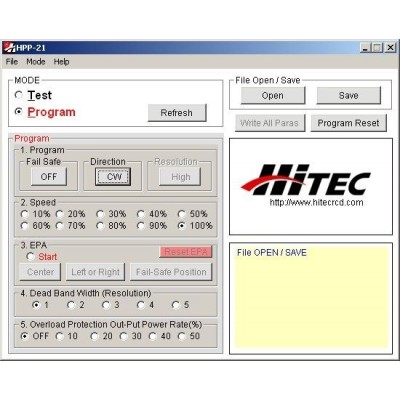 HPP-21 Tester a programátor digitálních serv s PC rozhraním (mini-USB)
