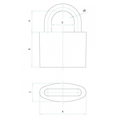 Zámek vis.63mm 1466/63mm 30H 3kl.FAB