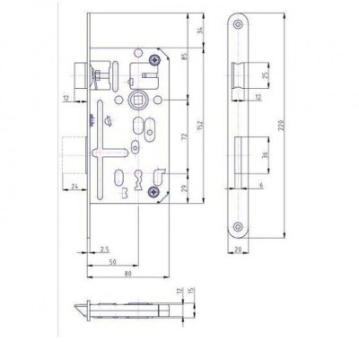 Zámek zadl. 72/80 50 obyč. klíč K134 P/L Zn Hobes