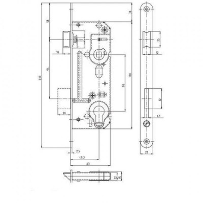Zámek zadl. 90/63 45 FAB 02-06 P/L Hobes