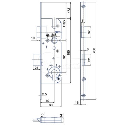 Zámek zadl. 92/60 40 FAB K164 P/L Zn Hobes