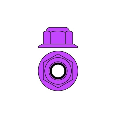 Hliníkové Nylon STOPmatky M4 s ploškou - fialové - 10 ks.