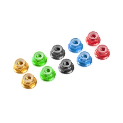 Hliníkové Nylon STOPmatky M4 s ploškou - fialové - 10 ks.