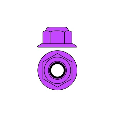 Hliníkové Nylon STOPmatky M3 s ploškou - fialové - 10 ks.