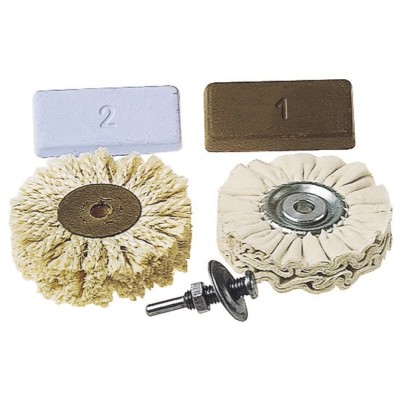 Leštící sada pr. 85mm na vrtačku 5-díl kot.+vosk+stopka Wolf