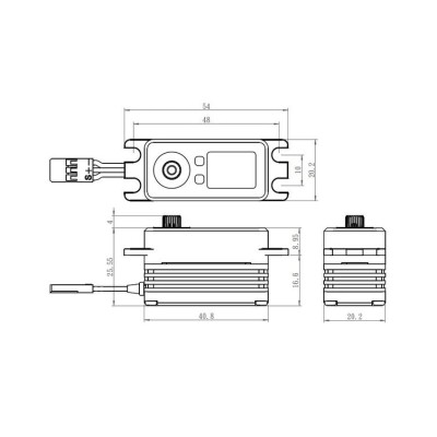 SB-2262SG BRUSHLESS HiVolt Digitální servo - LOW PROFILE (32kg-0,065s/60°)